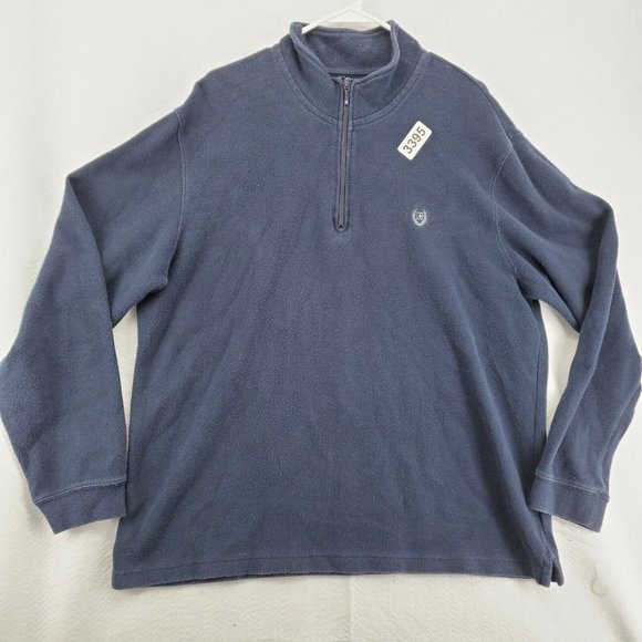 Chaps Shirt Men's Long Sleeve 1/4 Zip Pullover Sweatshirt Blue Extra Large - Picture 5 of 12